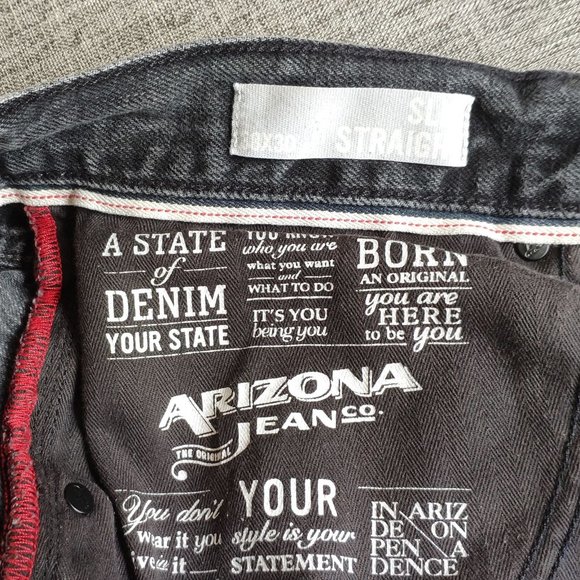Arizona Distressed Denim Slim Straight Jeans 38x30 - Picture 5 of 7